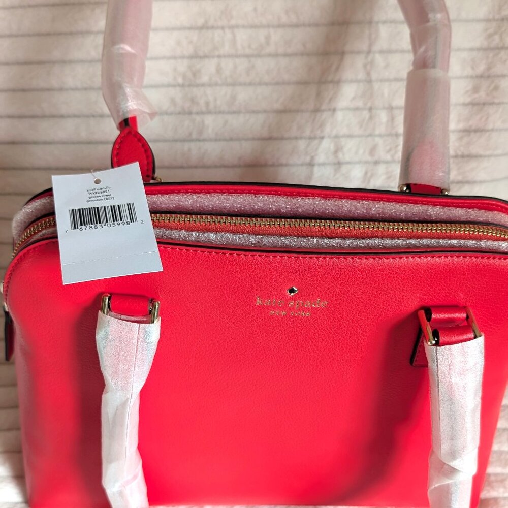 Purse, NWT Kate Spade Small Mariella, Red-Orange Geranium